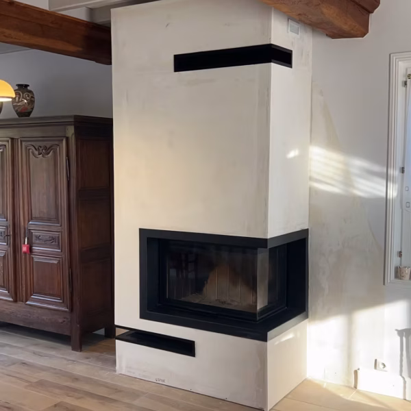Installation de insert à bois par L'Artisan du feuinsert à bois